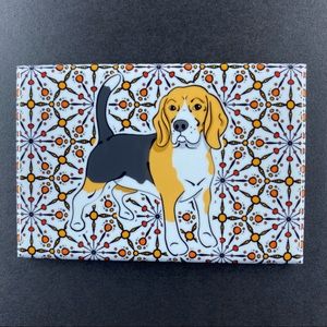 Beagle Dog Magnet Psychedelic Pet Portrait Kitchen Decor Gift
